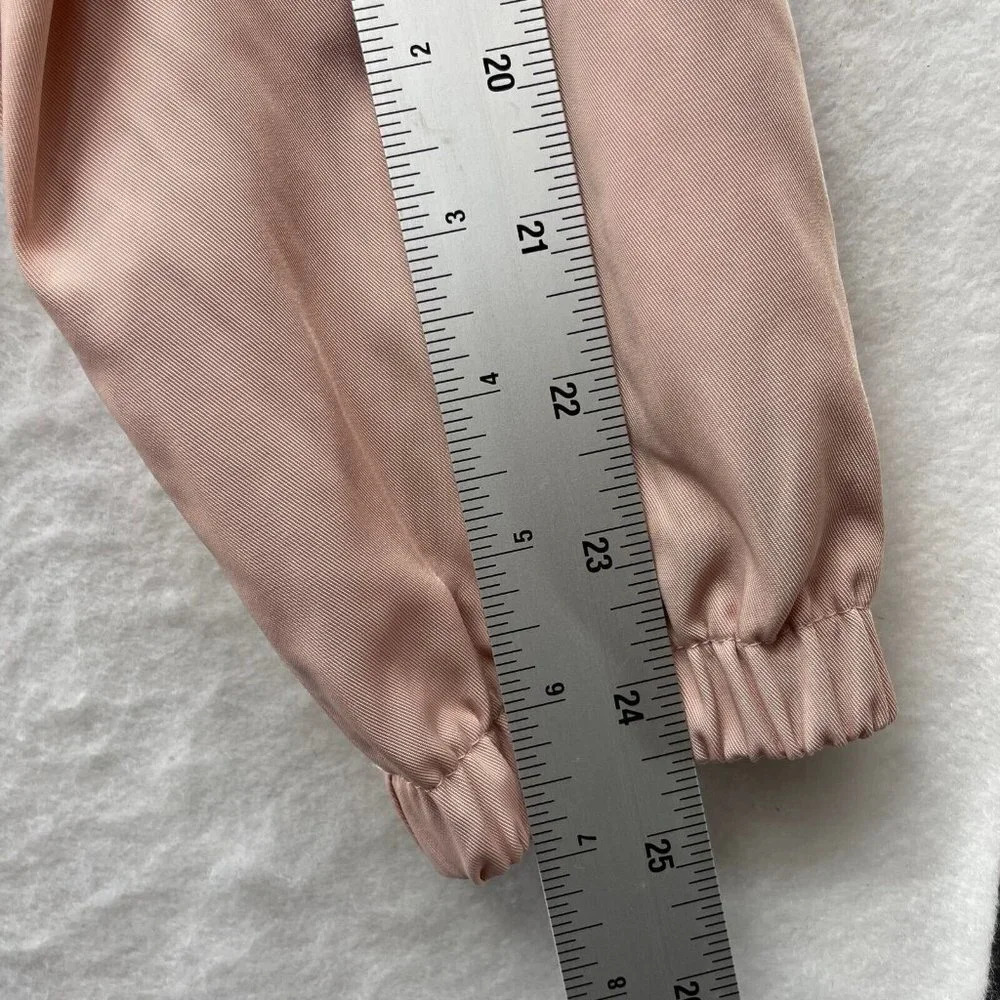 Forever 21 Jacket Women's Sz S Light Pink Full Zip Hooded Drawstring Long Sleeve - Picture 5 of 12